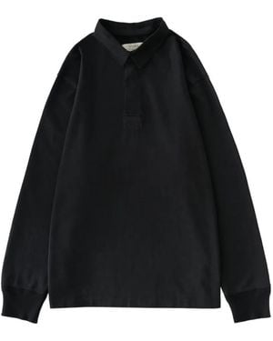 Studio Nicholson Langärmeliges Alyk Poloshirt - Schwarz