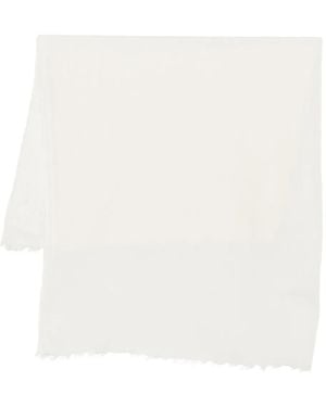 Destin Frayed Wool Scarf - White
