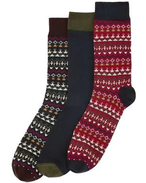 Barbour Marlow Socks (Pack Of Three) - Red