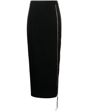 Moschino Logo-Lettering Straight Midi Skirt - Black