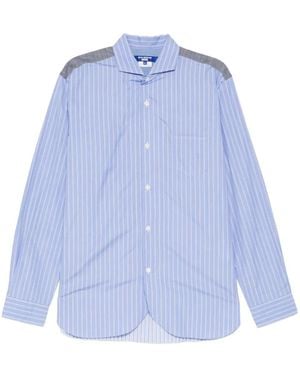 Junya Watanabe Contrast-Striped Shirt - Blue