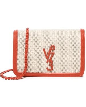 V73 Bolso satchel con placa del logo - Rosa