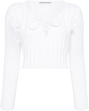 Alexander Wang Cropped Ribbed Jumper - White