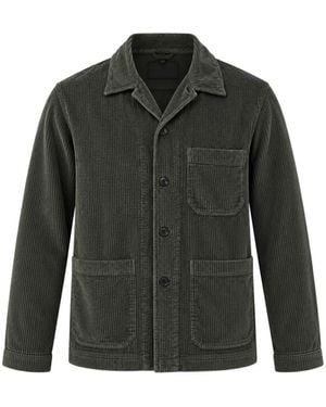 Hartford Perry Corduroy-Texture Button-Up Jacket - Green
