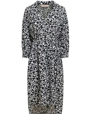 Marni Abito Midi A Fiori - Nero