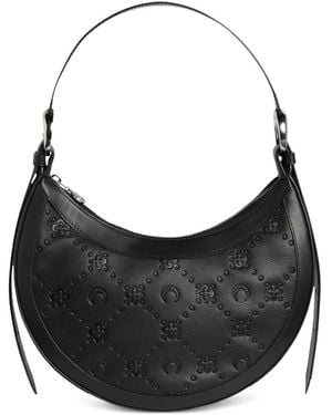 Marine Serre Embossed-Logo Pattern Handbag - Black
