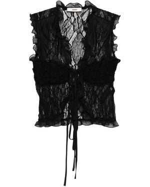Siedres Blusa Con Ruches - Nero