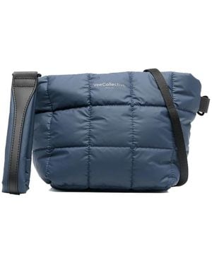 VEE COLLECTIVE Quilted Square Crossbody Bag - Blue