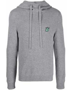 Zadig & Voltaire Logo-Plaque Merino Hoodie - Grey