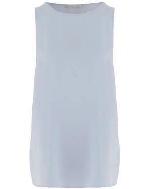 Allude Round-Neck Sleeveless Top - Blue