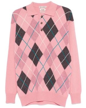 JW Anderson Poloshirt Mit Argyle-Muster - Pink