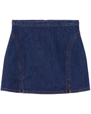 RE/DONE Split Denim Mini Skirt - Blue