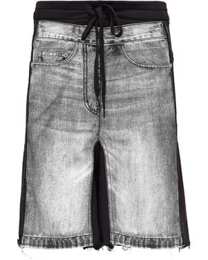 OPEN YY Pantalones cortos con panel vaquero - Gris