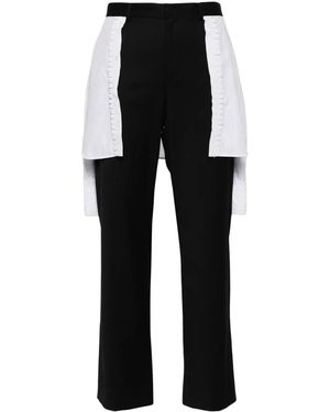 Undercover Layered Wool-Blend Trousers - Black