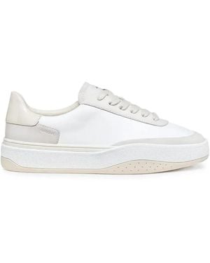 Geox Dynamia Paneled Leather Sneakers - White