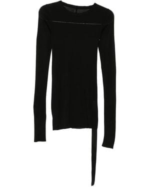 Rick Owens Ruched Long-Sleeve Top - Black