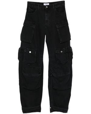 The Attico Ruffled Jeans - Black