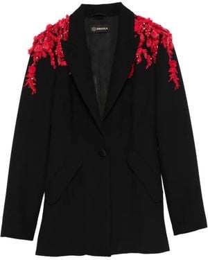 IMROSKA Shoulder-Embellished Blazer - Black