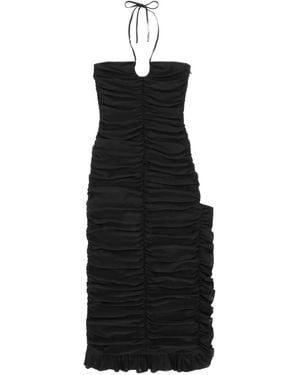Ganni Kleid mit Rüschen - Schwarz