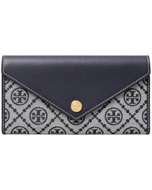 Tory Burch Portafoglio Con Monogramma A T - Grigio