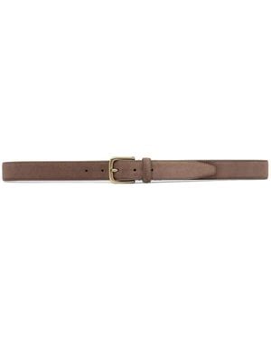 Officine Creative Suede Slim Belt - White
