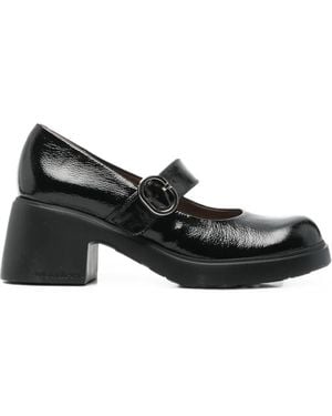 Wonders Buckle-Fastening Leather Pumps - Black