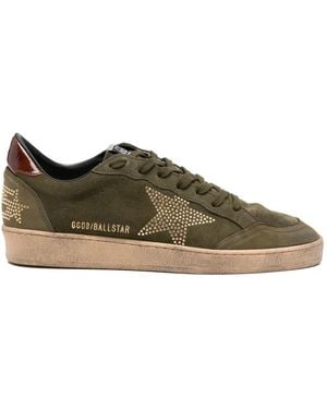 Golden Goose Star-Embellished Trainers - Green