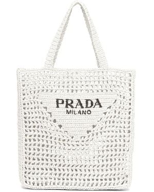 Prada Handtasche Mit Logo - Weiß