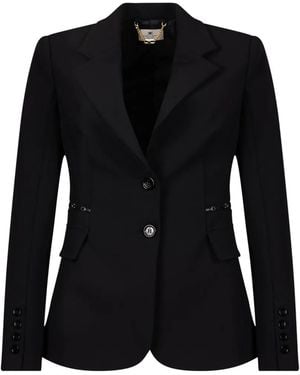 Elisabetta Franchi Notched-Lapel Tailored Jacket - Black