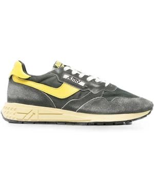 Autry Reelwind Suede-Panel Sneakers - Gray