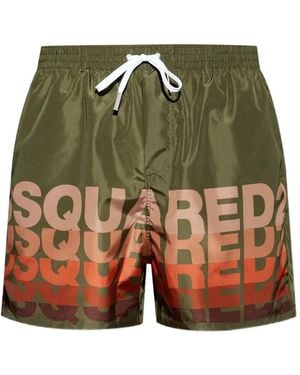 DSquared² Logo Midi Swim Shorts - Green