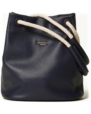 Twinset Bucket Bag With Rope Handles - Blue