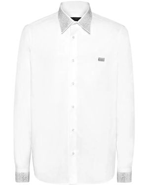 Philipp Plein Crystal-Embellished Shirt - White