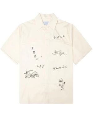 JUNGLES JUNGLES Camicia Ricamata A Maniche Corte - Bianco