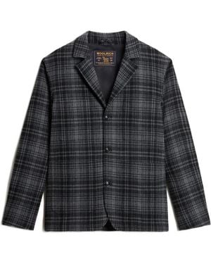 Woolrich Karierter Blazer Aus Flanell - Schwarz