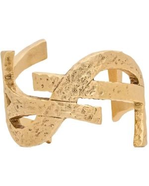 Saint Laurent Cassandre Open Cuff Bracelet - White