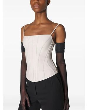 Mugler シームパネル コルセットトップ - ブラック