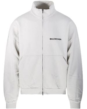Balenciaga Chaqueta con logo y cremallera - Blanco