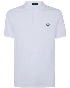 Fred Perry Polo Con Logo Bordado - Blanco
