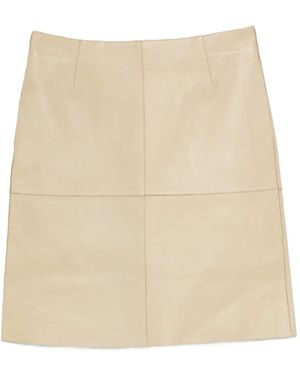 TOTEME Paneled leather skirt - Natur