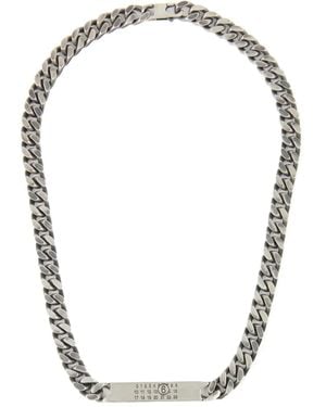 MM6 by Maison Martin Margiela Collana Con Logo - Metallizzato