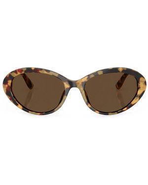 Dolce & Gabbana Oval-Frame Sunglasses - Brown