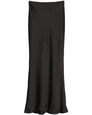 Norma Kamali Falda midi con acabado satinado - Negro
