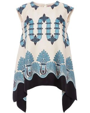La DoubleJ Silk San Carlo Sleeveless Top - Blue