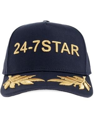 DSquared² 24-7 Star Leaf-Embellished Cap - Blue