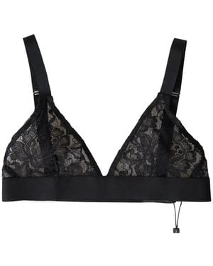 Dolce & Gabbana Triangel-Bh Aus Geblümter Spitze - Schwarz