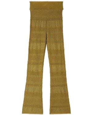 Sandro Pattern Slim-Fit Pants - Green