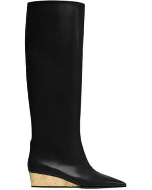 VANDA NOVAK Sophia Wedge-Heel Boots - Black