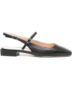 P.A.R.O.S.H. Leather Slingback Ballerina Shoes - White