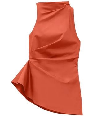 McQueen Draped Asymmetric Top - Orange